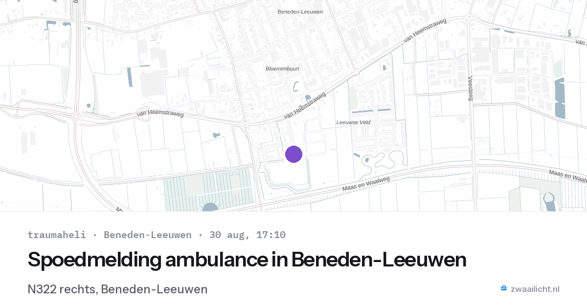 Spoedmelding ambulance in Beneden-Leeuwen — 30 aug 2026