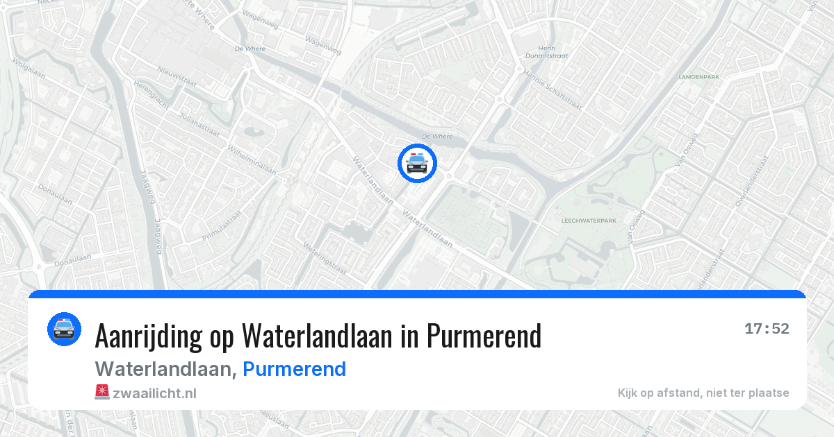 Aanrijding op Waterlandlaan in Purmerend — 16 mrt 2026