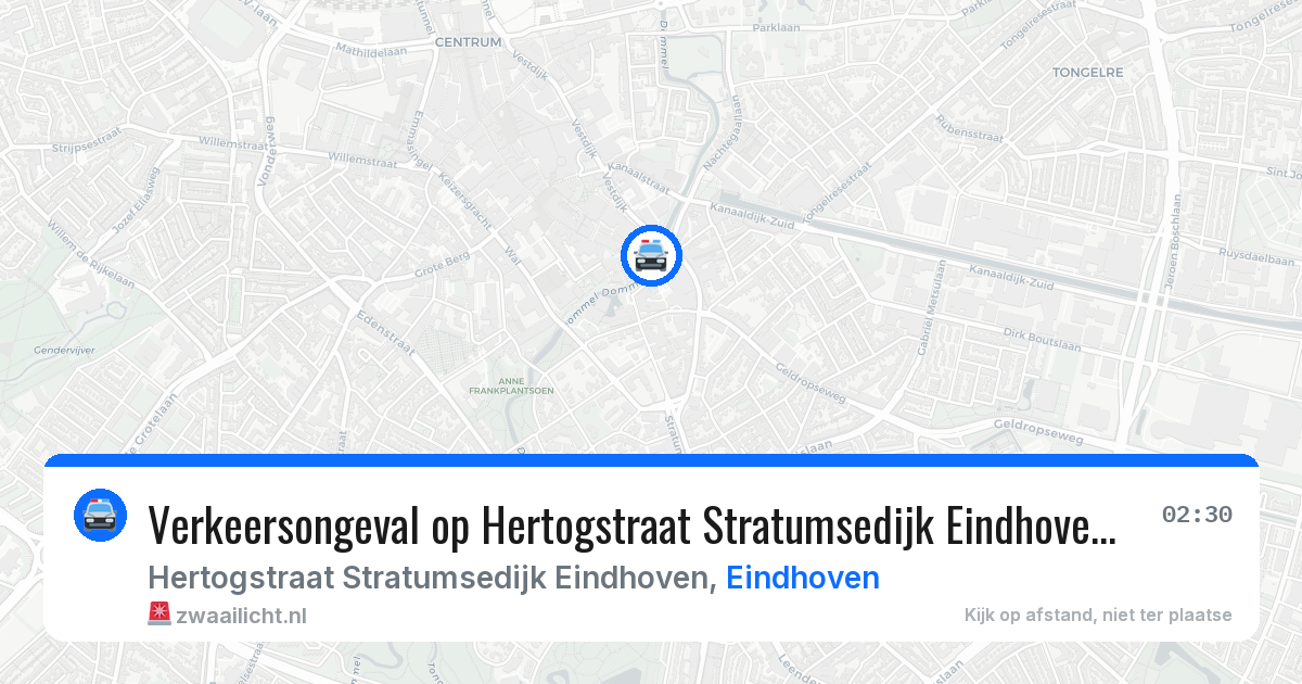 Verkeersongeval op Hertogstraat Stratumsedijk Eindhoven in Eindhoven — 10 jul 2026