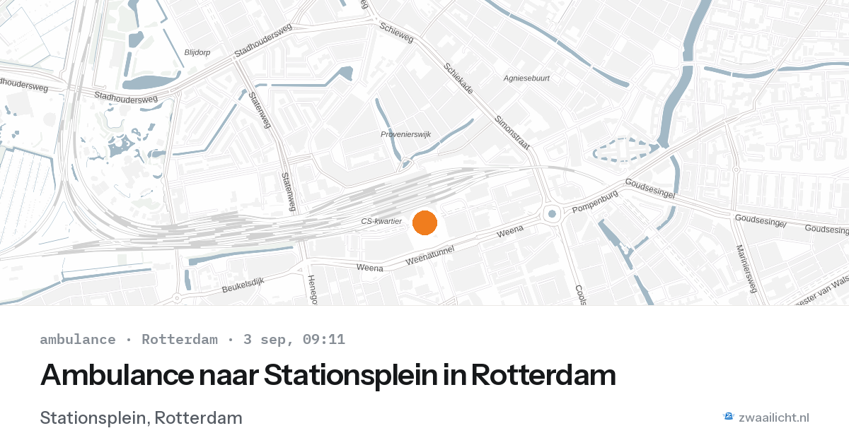 Ambulance naar Stationsplein in Rotterdam — 3 sep 2026