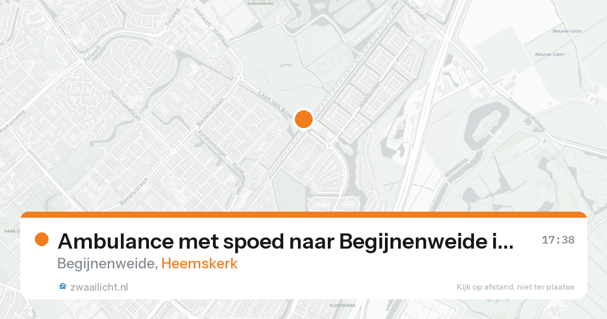 Ambulance met spoed naar Begijnenweide in Heemskerk — 24 aug 2026
