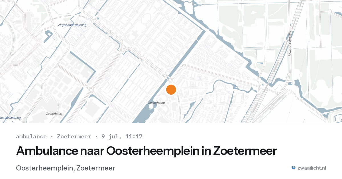 Ambulance naar Oosterheemplein in Zoetermeer — 9 jul 2026