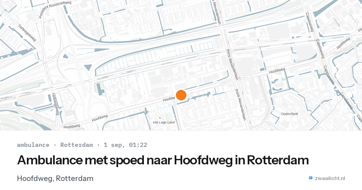 Ambulance met spoed naar Hoofdweg in Rotterdam — 31 aug 2026