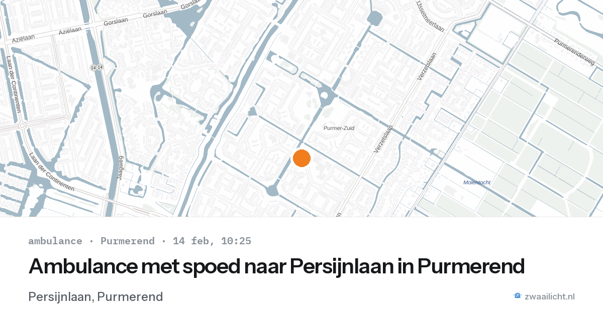 Ambulance met spoed naar Persijnlaan in Purmerend — 14 feb 2026