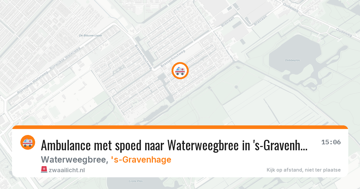 Ambulance met spoed naar Waterweegbree in 's-Gravenhage — 13 jun 2026