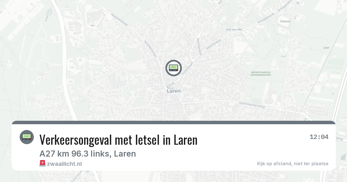 Verkeersongeval met letsel in Laren — 21 feb 2026