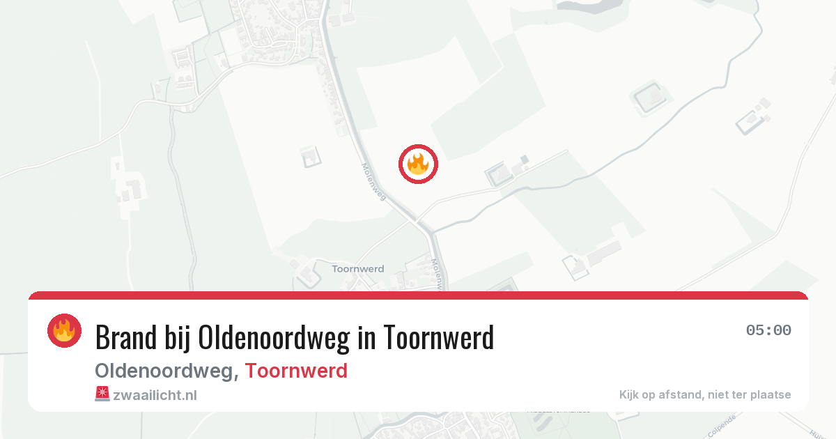 Brand bij Oldenoordweg in Toornwerd — 28 jun 2026