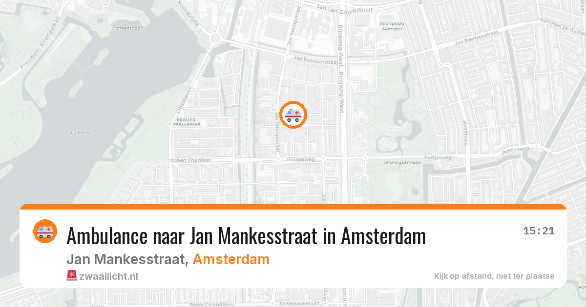 Ambulance naar Jan Mankesstraat in Amsterdam — 9 jun 2026