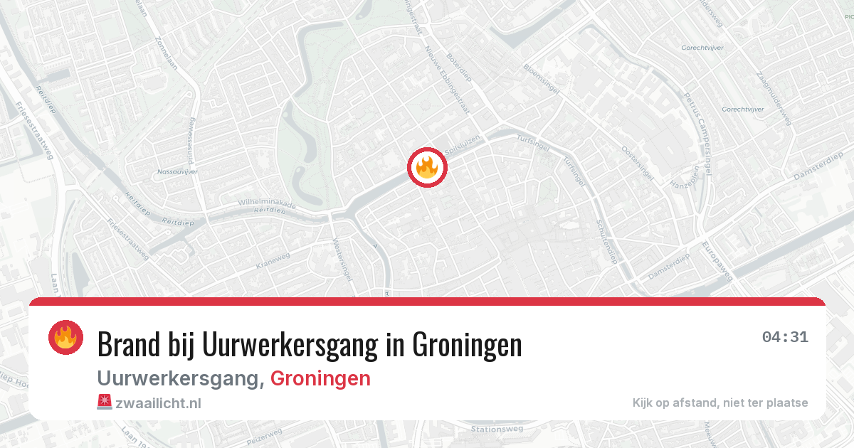 Brand bij Uurwerkersgang in Groningen — 18 jun 2026
