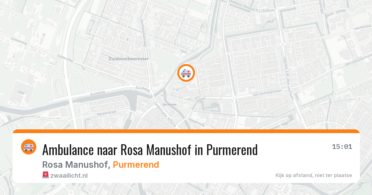Ambulance naar Rosa Manushof in Purmerend — 13 jul 2026