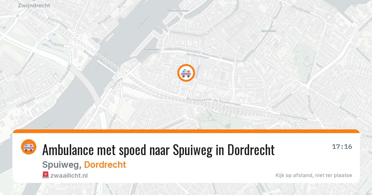 Ambulance met spoed naar Spuiweg in Dordrecht — 29 apr 2026