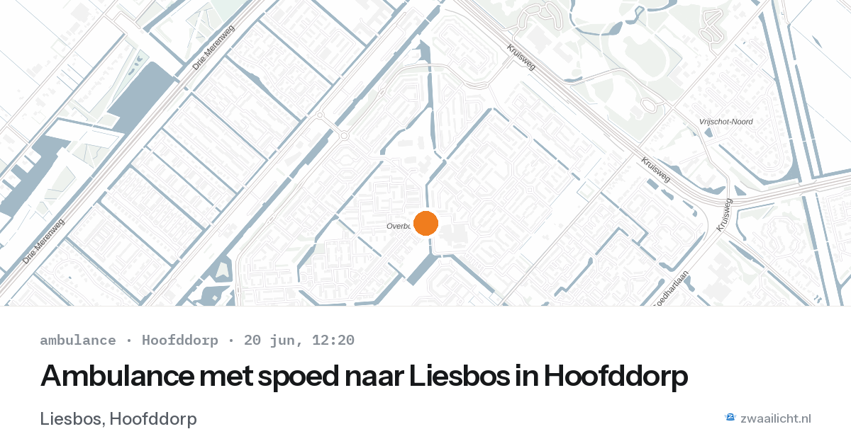 Ambulance met spoed naar Liesbos in Hoofddorp — 20 jun 2026