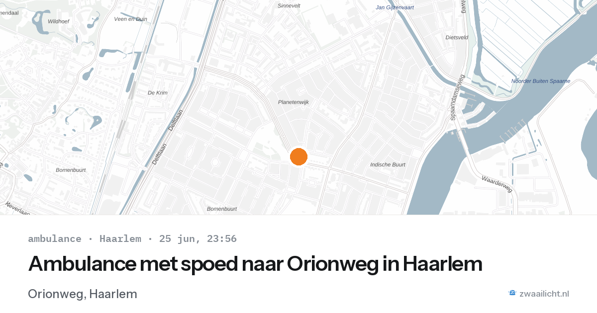 Ambulance met spoed naar Orionweg in Haarlem — 25 jun 2026