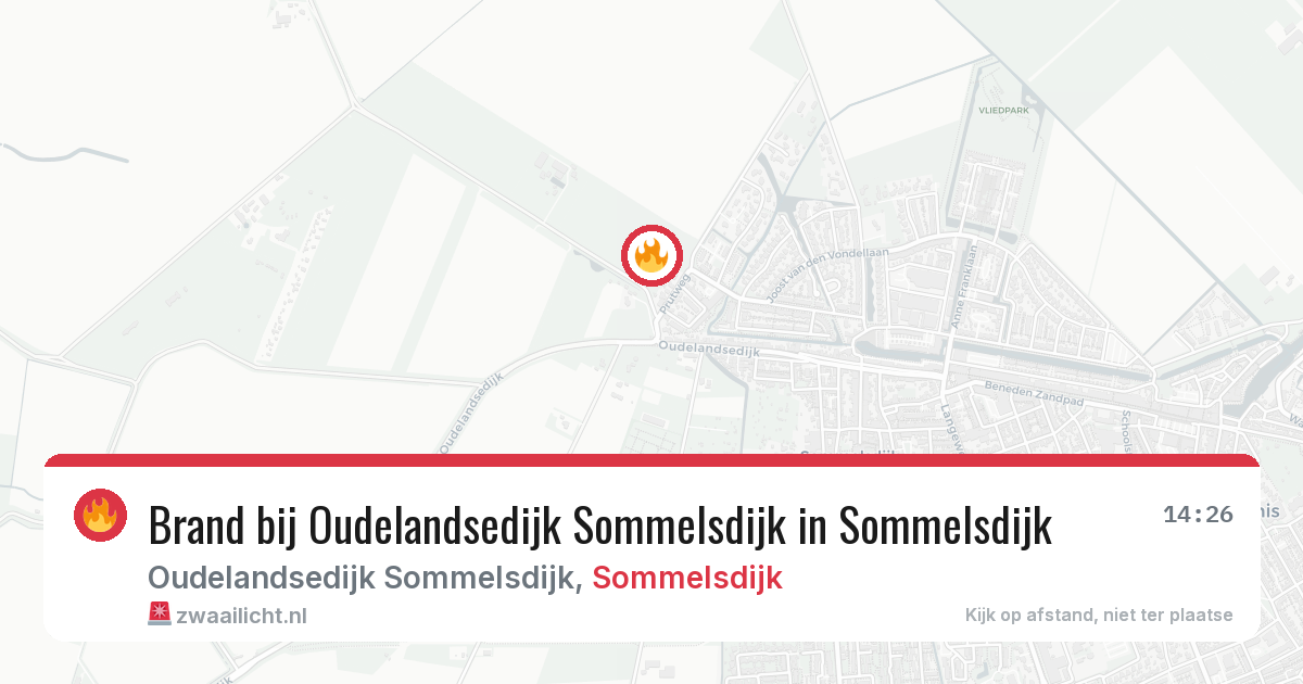 Brand bij Oudelandsedijk Sommelsdijk in Sommelsdijk — 25 jun 2026
