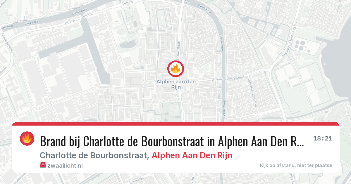 Brand bij Charlotte de Bourbonstraat in Alphen Aan Den Rijn — 22 jun 2026
