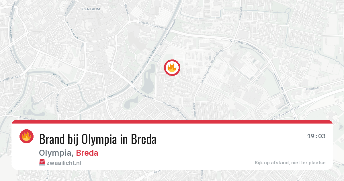 Brand bij Olympia in Breda — 6 mrt 2026