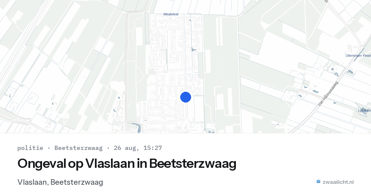 Ongeval op Vlaslaan in Beetsterzwaag — 26 aug 2026