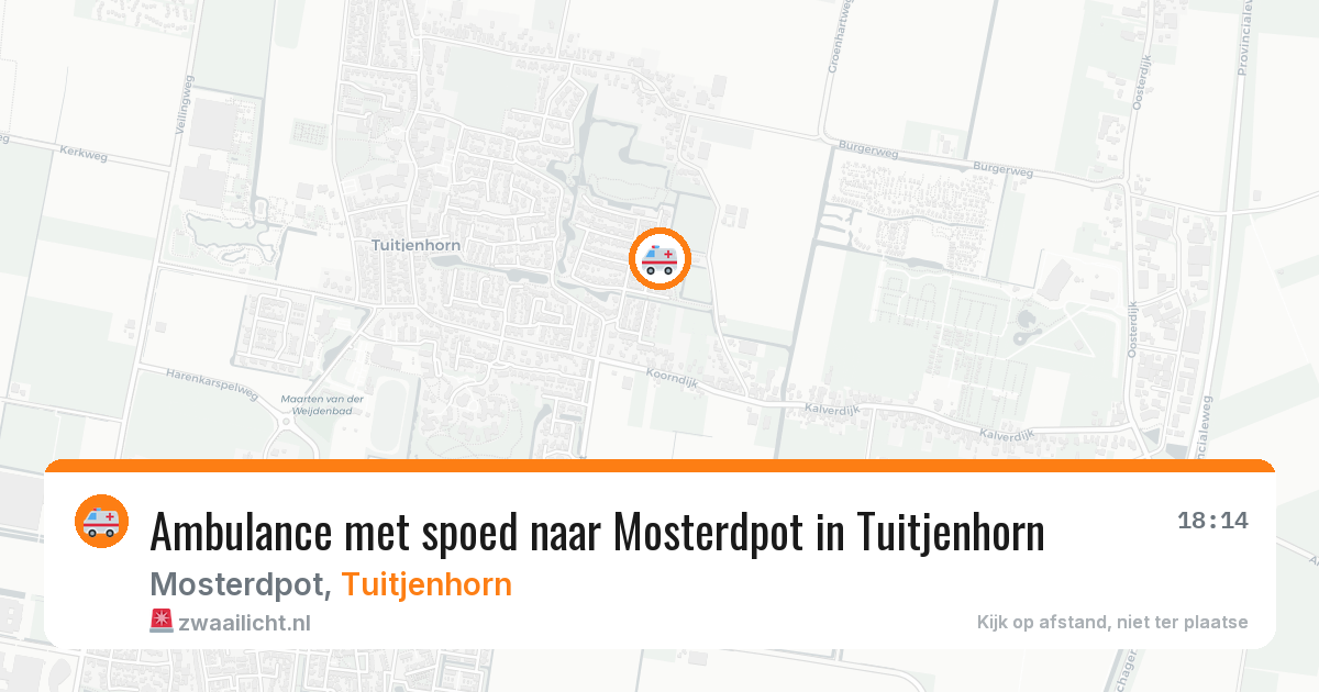 Ambulance met spoed naar Mosterdpot in Tuitjenhorn — 9 jun 2026