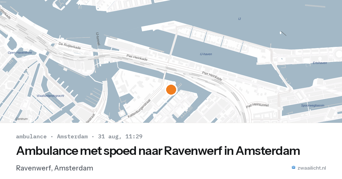 Ambulance met spoed naar Ravenwerf in Amsterdam — 31 aug 2026