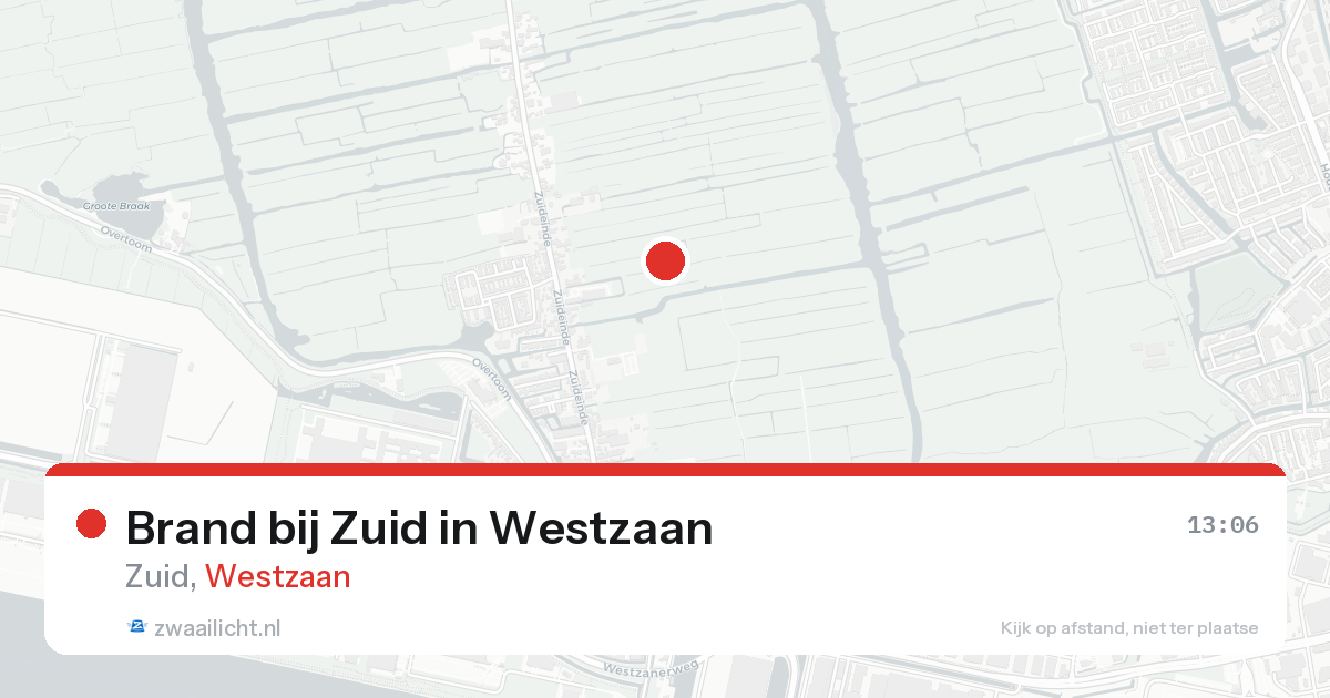 Brand bij Zuid in Westzaan — 31 jan 2026