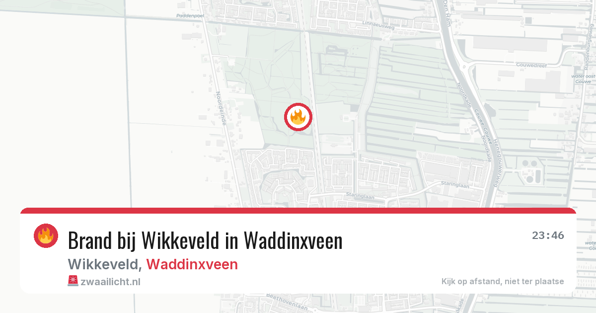 Brand bij Wikkeveld in Waddinxveen — 12 jul 2026