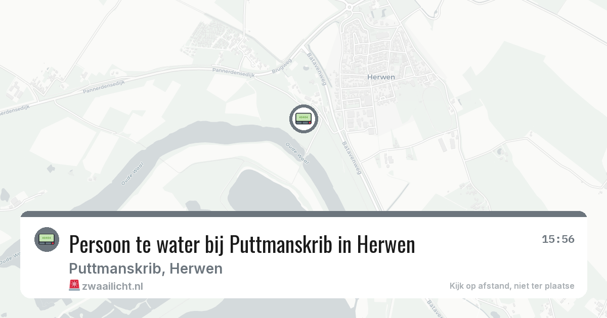 Persoon te water bij Puttmanskrib in Herwen — 10 mei 2026