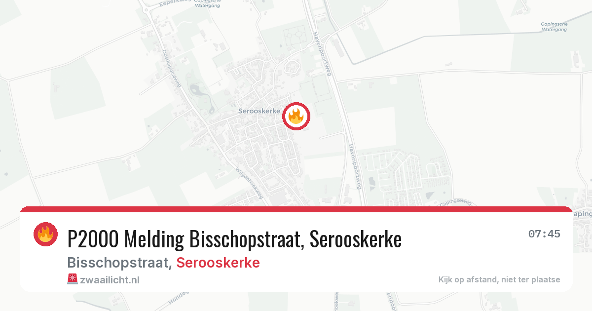 P2000 Melding Bisschopstraat, Serooskerke — 8 feb 2026