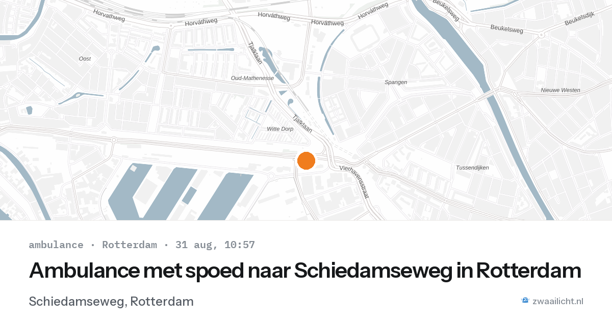 Ambulance met spoed naar Schiedamseweg in Rotterdam — 31 aug 2026