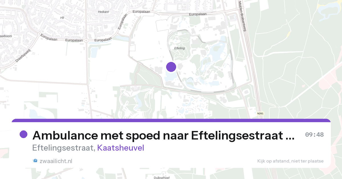 Ambulance met spoed naar Eftelingsestraat in Kaatsheuvel — 27 aug 2026