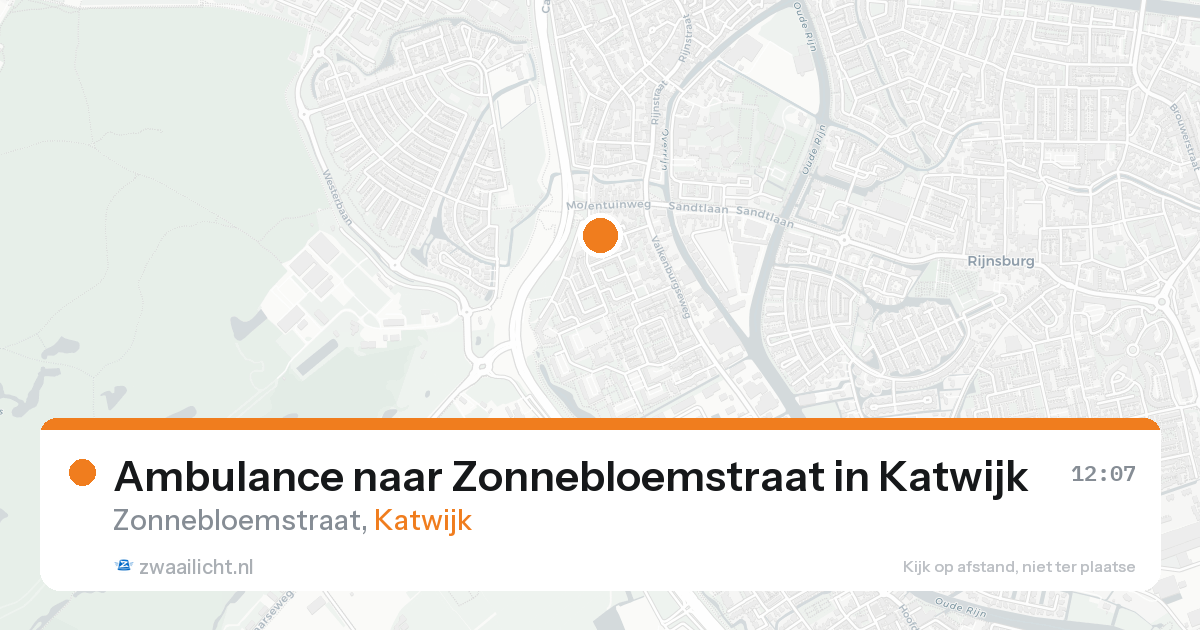 Ambulance naar Zonnebloemstraat in Katwijk — 24 aug 2026