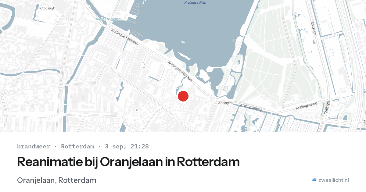 Reanimatie bij Oranjelaan in Rotterdam — 3 sep 2026
