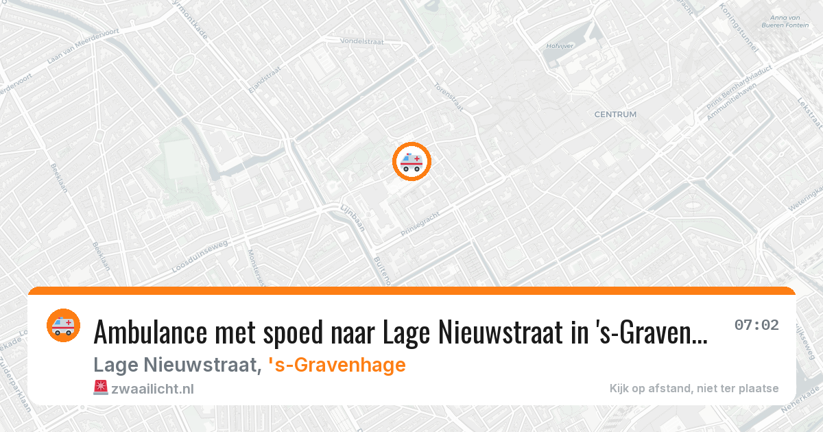 Ambulance met spoed naar Lage Nieuwstraat in 's-Gravenhage — 23 feb 2026