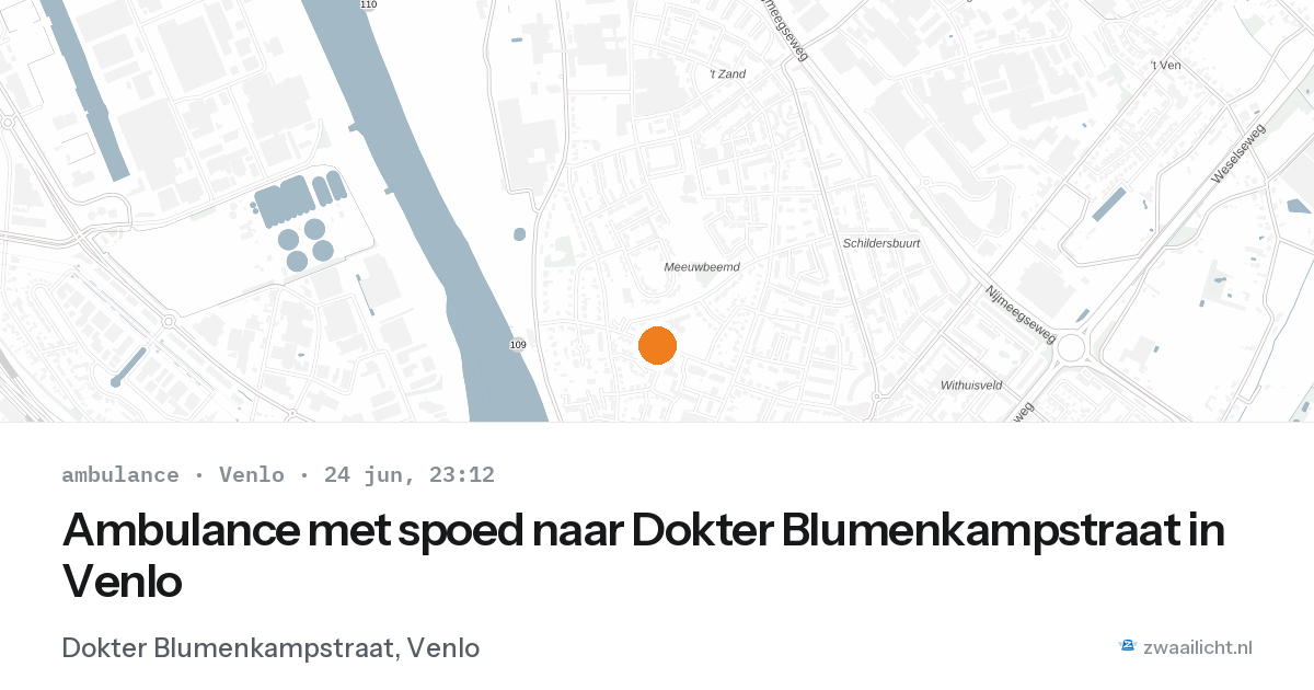 Ambulance met spoed naar Dokter Blumenkampstraat in Venlo — 24 jun 2026