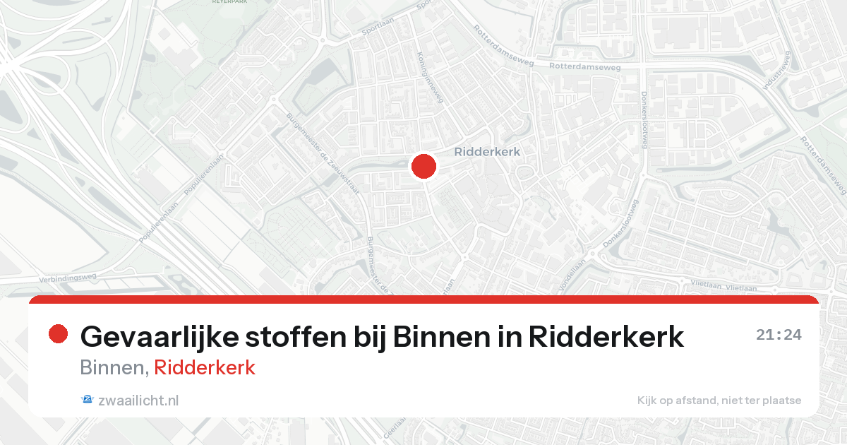 Gevaarlijke stoffen bij Binnen in Ridderkerk — 19 aug 2026