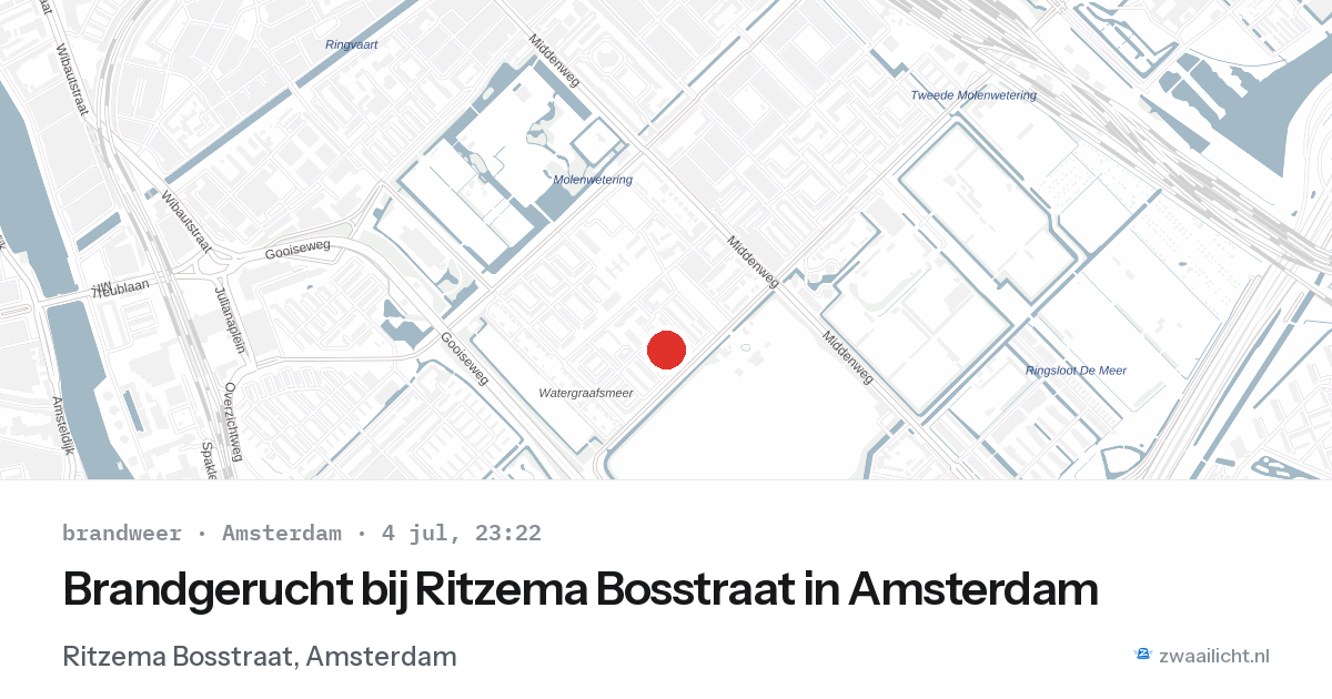 Brandgerucht bij Ritzema Bosstraat in Amsterdam — 4 jul 2026