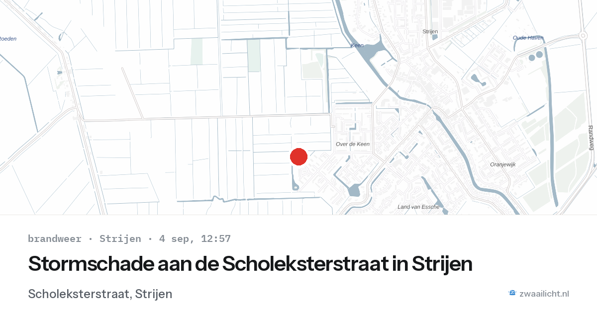 Stormschade aan de Scholeksterstraat in Strijen — 4 sep 2026
