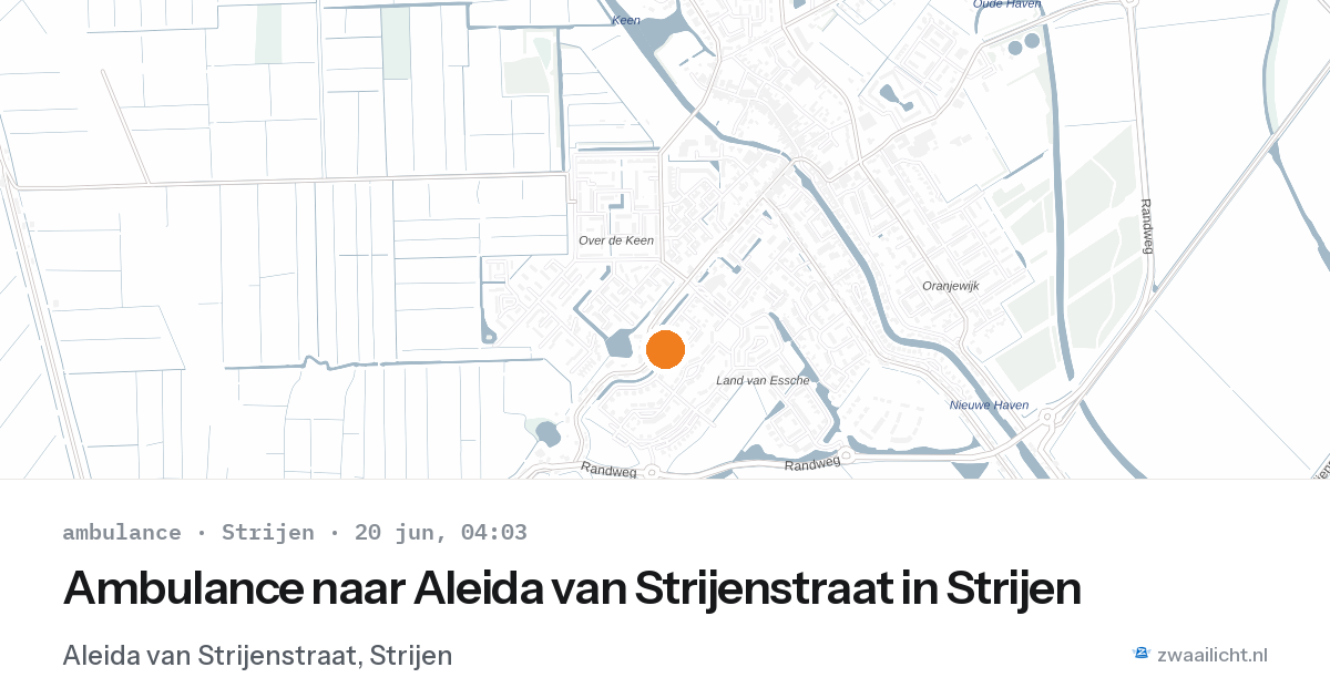 Ambulance naar Aleida van Strijenstraat in Strijen — 20 jun 2026