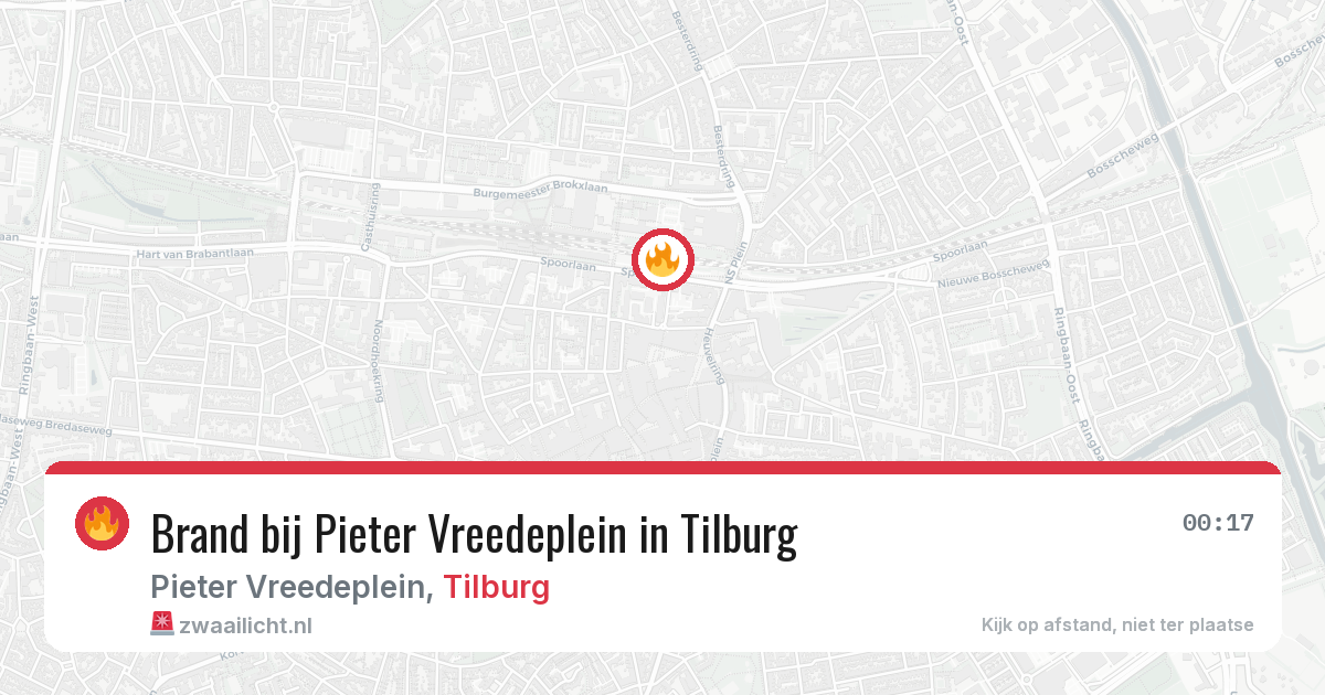 Brand bij Pieter Vreedeplein in Tilburg — 11 jul 2026