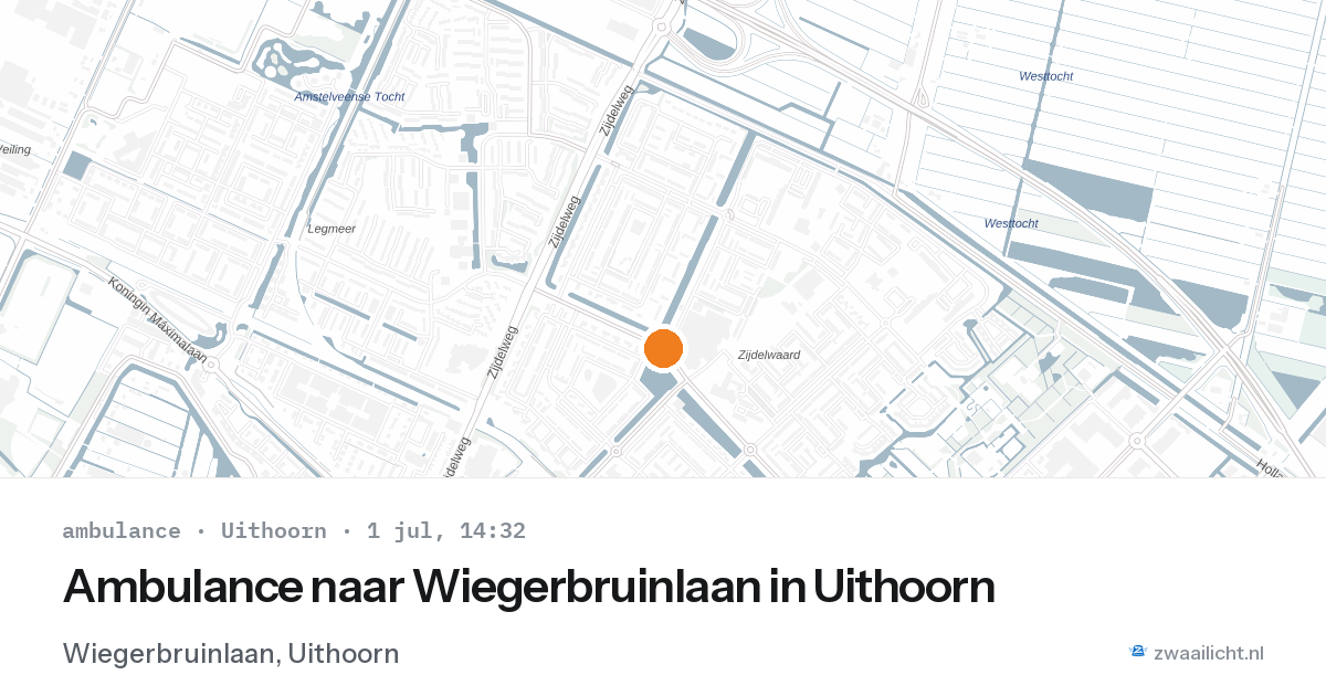 Ambulance naar Wiegerbruinlaan in Uithoorn — 1 jul 2026