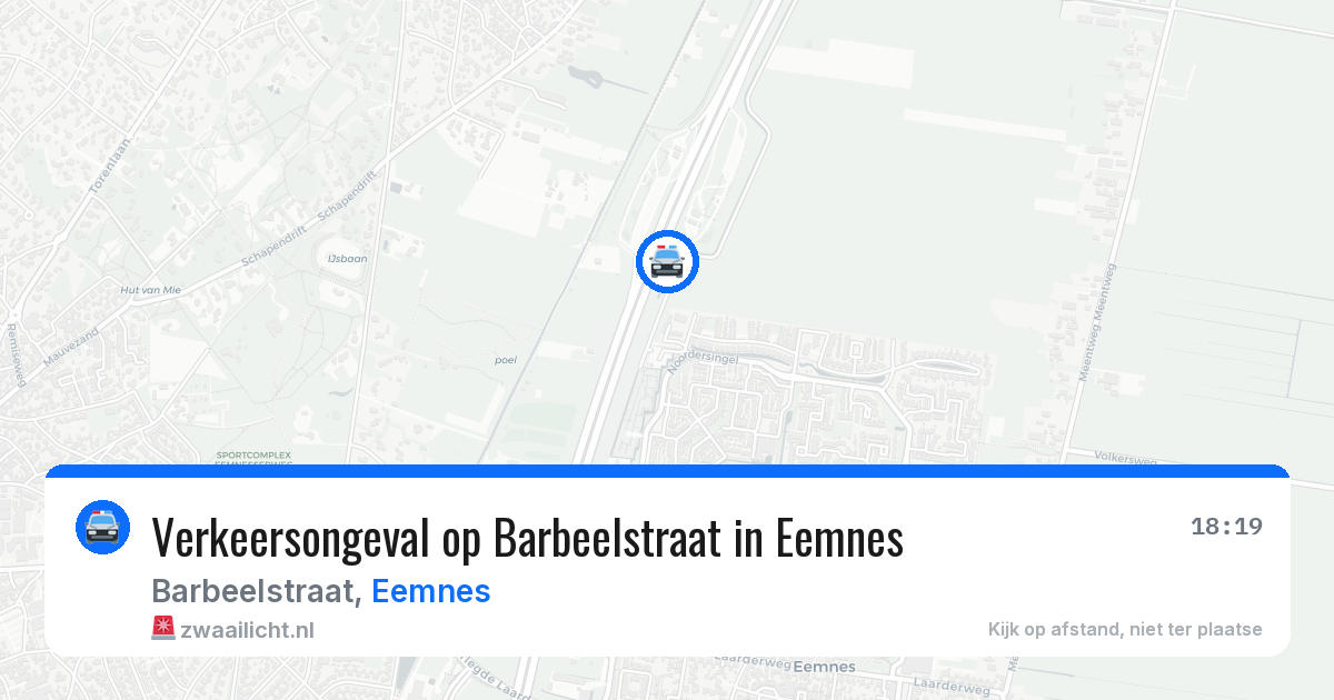 Verkeersongeval op Barbeelstraat in Eemnes — 22 apr 2026