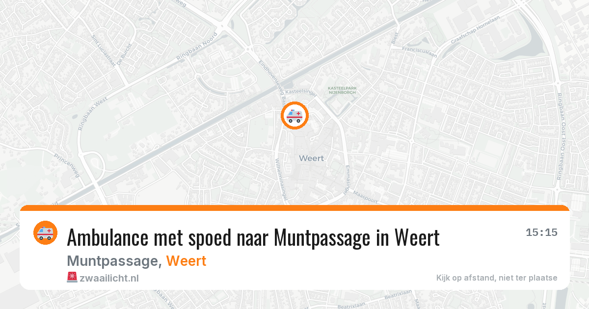 Ambulance met spoed naar Muntpassage in Weert — 19 jun 2026