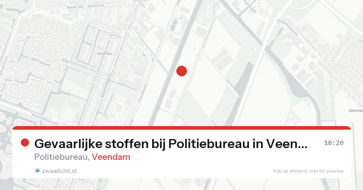 Gevaarlijke stoffen bij Politiebureau in Veendam — 18 aug 2026