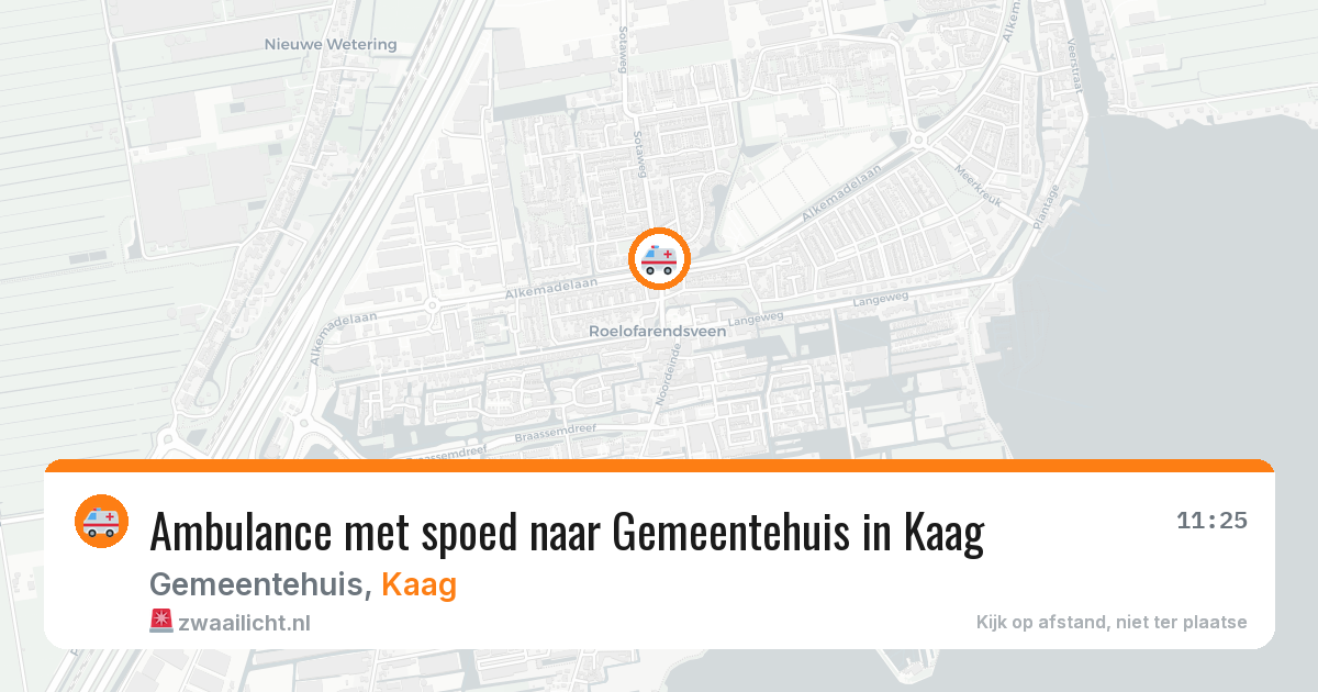 Ambulance met spoed naar Gemeentehuis in Kaag — 13 jul 2026
