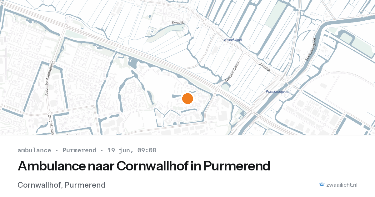 Ambulance naar Cornwallhof in Purmerend — 19 jun 2026