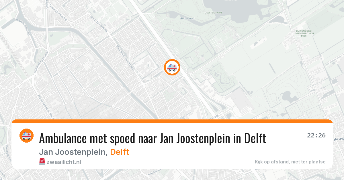 Ambulance met spoed naar Jan Joostenplein in Delft — 14 apr 2026
