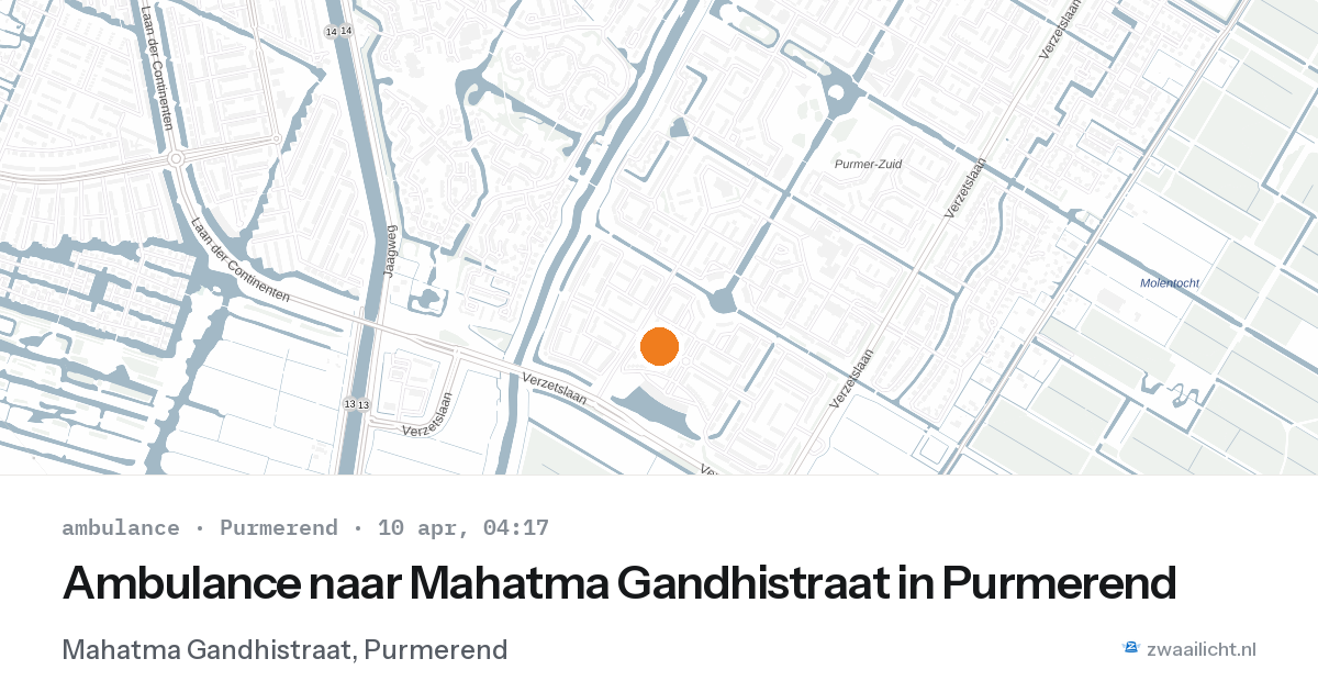 Ambulance naar Mahatma Gandhistraat in Purmerend — 10 apr 2026