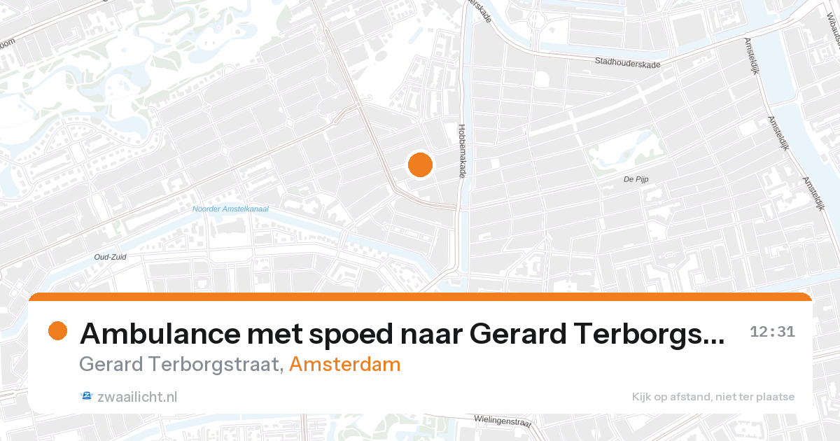 Ambulance met spoed naar Gerard Terborgstraat in Amsterdam — 28 aug 2026