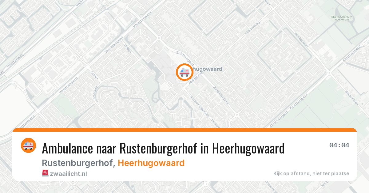 Ambulance naar Rustenburgerhof in Heerhugowaard — 8 aug 2026
