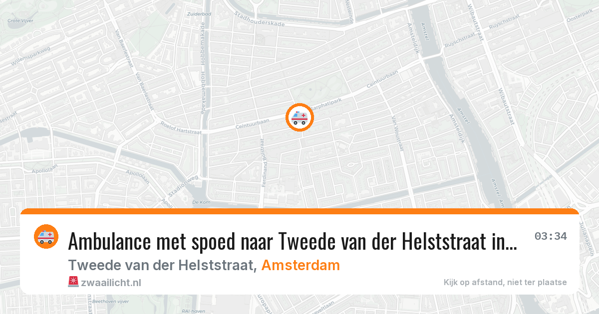Ambulance met spoed naar Tweede van der Helststraat in Amsterdam — 27 jul 2026