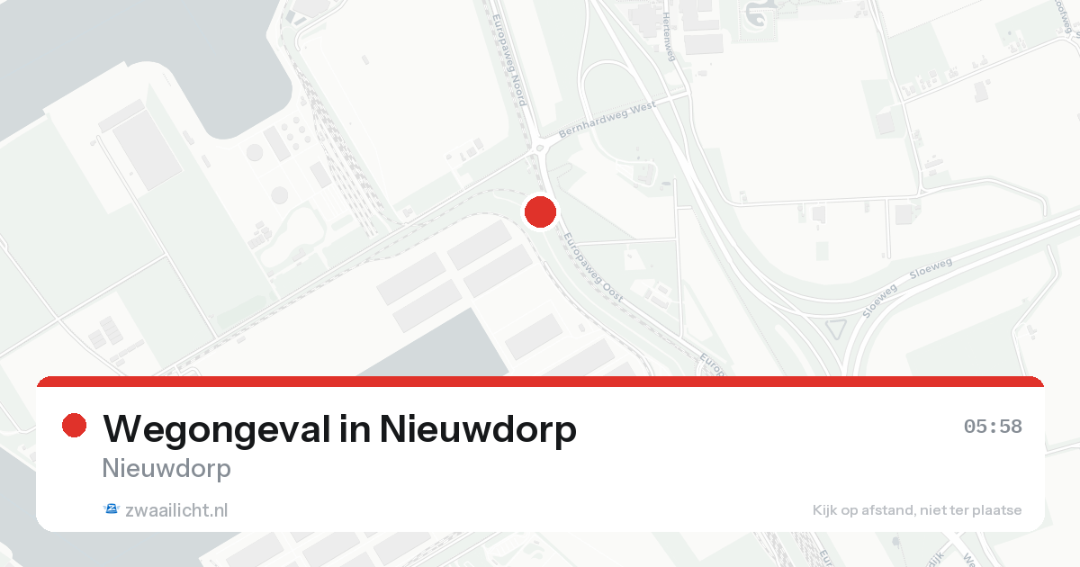Wegongeval in Nieuwdorp — 18 aug 2026